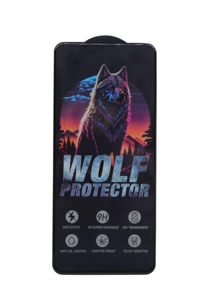 Wolf Protector Design Tempered Glass Screen Protector for Realme C75 - Clear & Black - Image 1