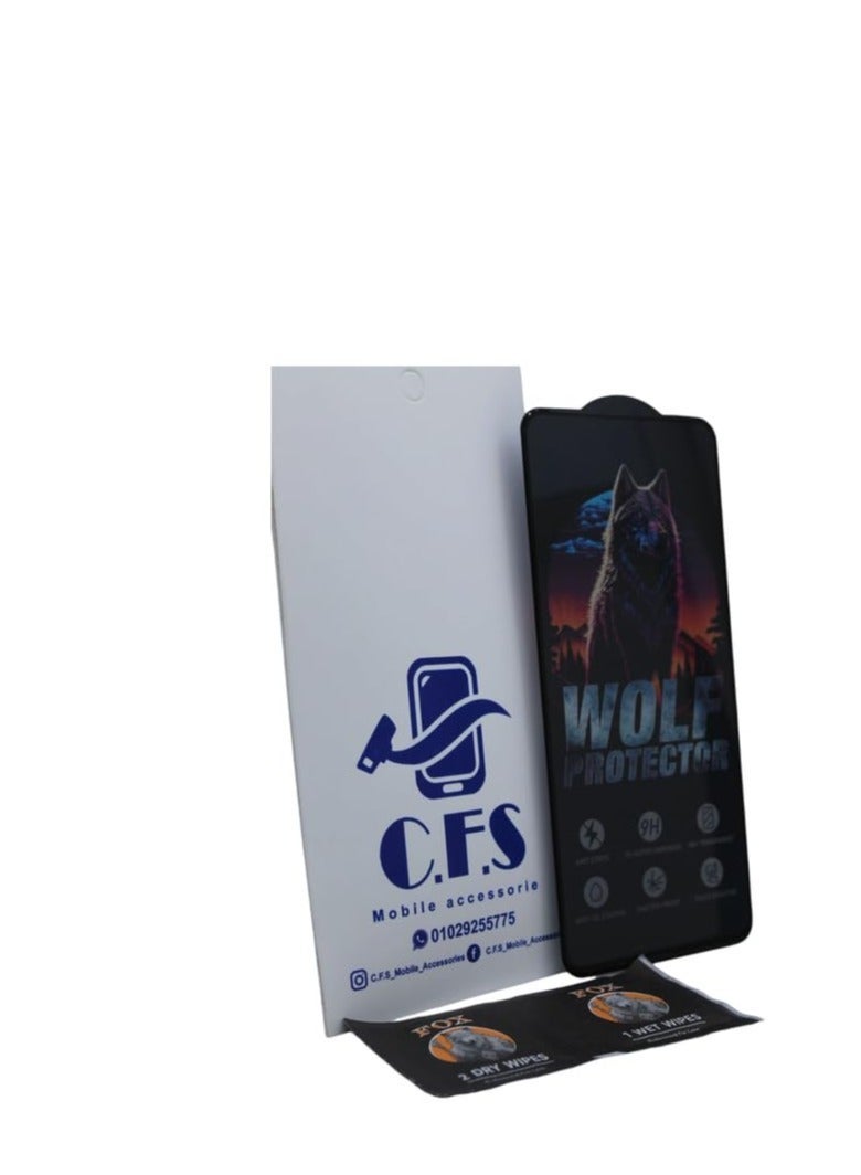 Wolf Protector Design Tempered Glass Screen Protector for Realme C75 - Clear & Black - Image 2