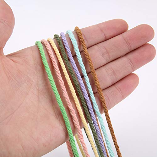 ZXCDINO Olive Green Cotton Macrame Cord, 3mm x 109Yards, Craft Cord for Wall Hanging, Plant Hangers, Crafts, Knitting, Decorative Projects - Image 2
