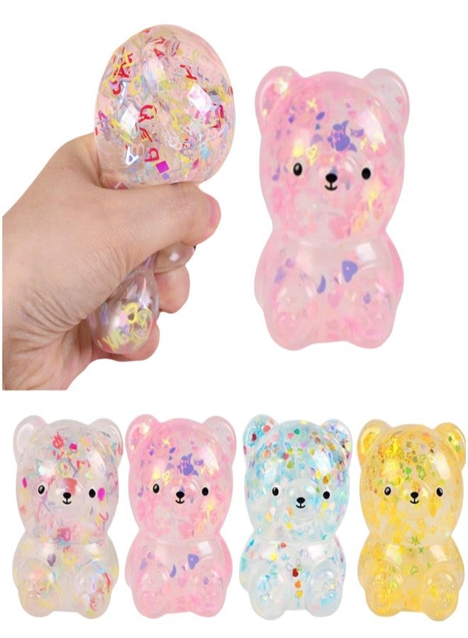 Dhjrefhhd 1Pccs Squeeze Prop Letter Sequins Candy-Bear Stress Relief Tool Hand Fidget Sensory Office Desk Squishy Tool (Pink or Randomly Color) - Image 1