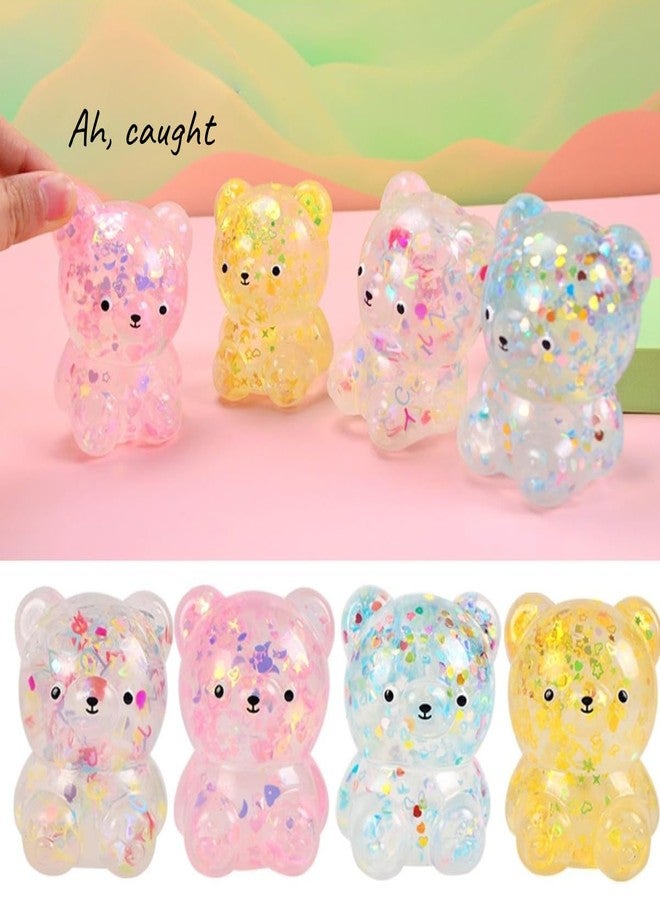 Dhjrefhhd 1Pccs Squeeze Prop Letter Sequins Candy-Bear Stress Relief Tool Hand Fidget Sensory Office Desk Squishy Tool (Pink or Randomly Color) - Image 2