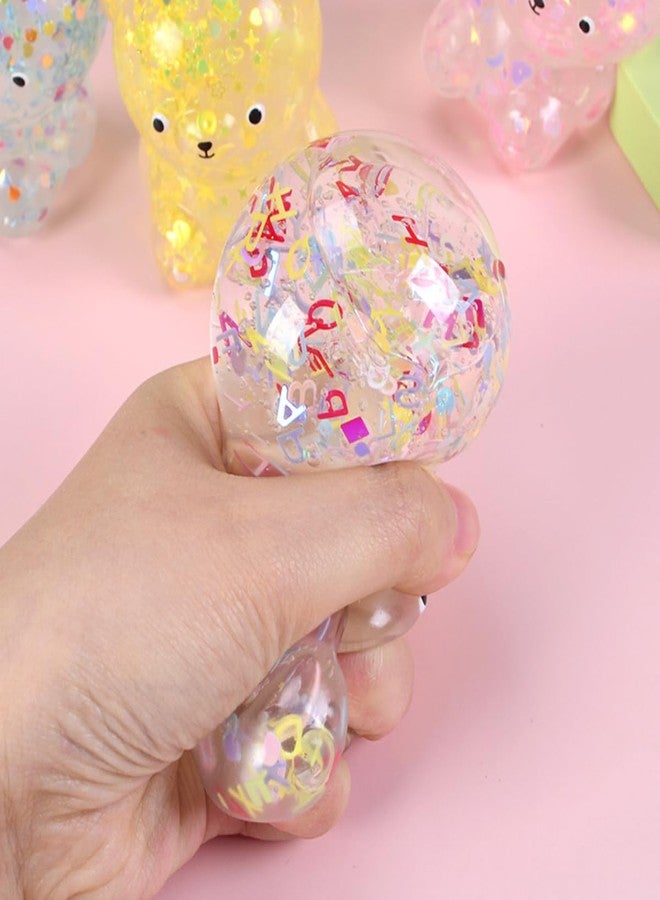 Dhjrefhhd 1Pccs Squeeze Prop Letter Sequins Candy-Bear Stress Relief Tool Hand Fidget Sensory Office Desk Squishy Tool (Pink or Randomly Color) - Image 5