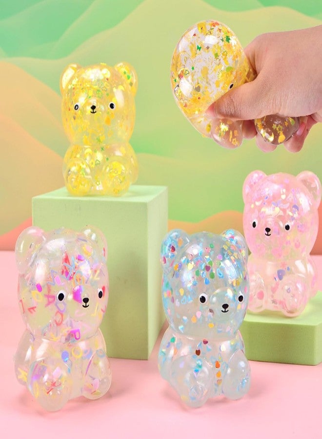 Dhjrefhhd 1Pccs Squeeze Prop Letter Sequins Candy-Bear Stress Relief Tool Hand Fidget Sensory Office Desk Squishy Tool (Pink or Randomly Color) - Image 3