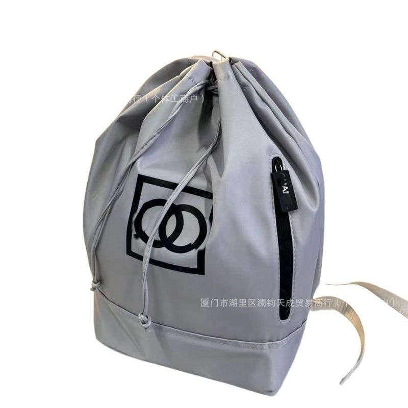 Lightweight Grey Nylon Sports Duffel Bag, Gym and Travel Carry Bag - Image 2