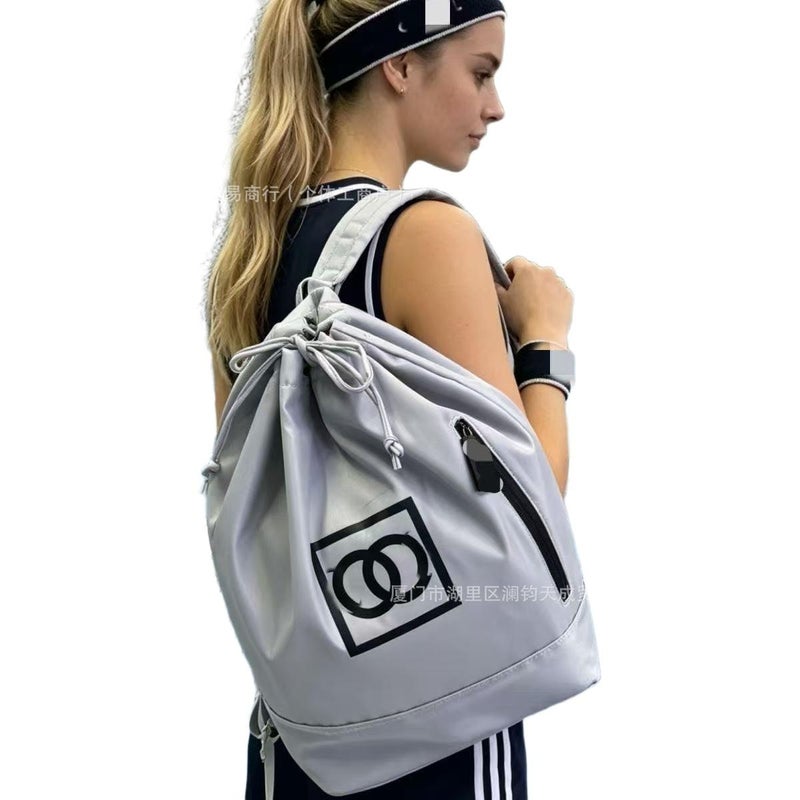 Lightweight Grey Nylon Sports Duffel Bag, Gym and Travel Carry Bag - Image 4