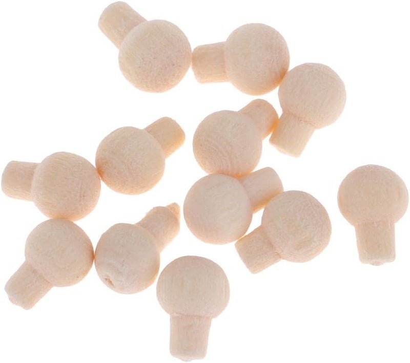 klarako 12pcs Dollhouse Miniature Wood Door Knob Round Cupboard Drawer Pull Handle - Image 3