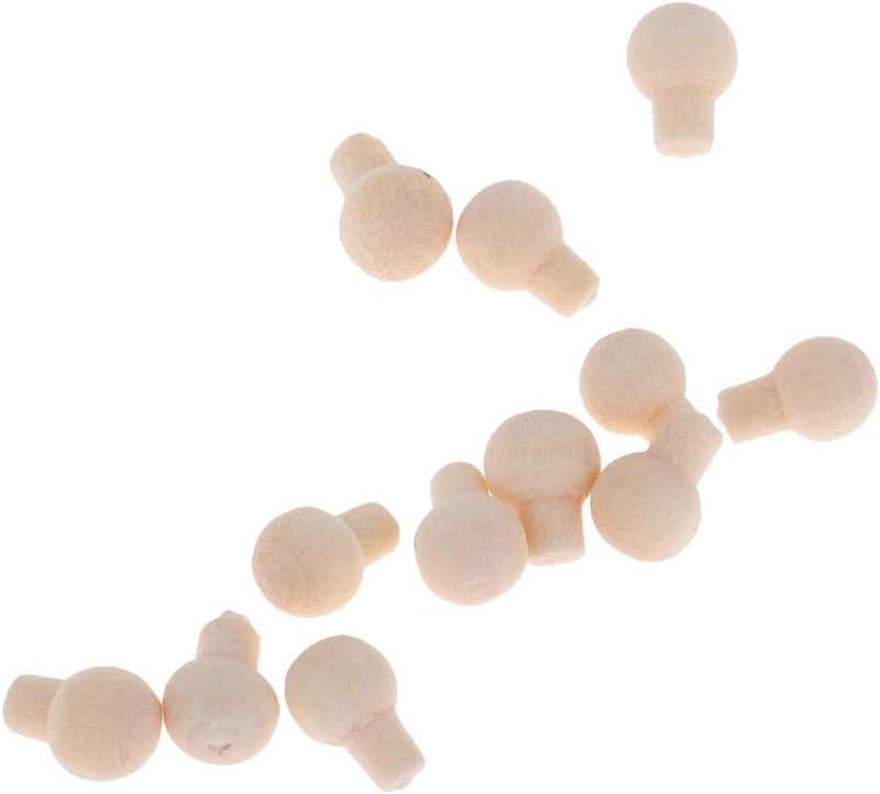 klarako 12pcs Dollhouse Miniature Wood Door Knob Round Cupboard Drawer Pull Handle - Image 1