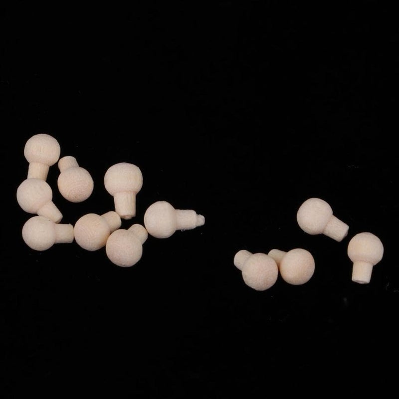 klarako 12pcs Dollhouse Miniature Wood Door Knob Round Cupboard Drawer Pull Handle - Image 4