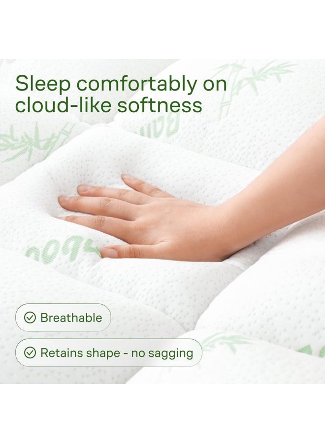 Niagara Sleep Solution Viscose Made from Bamboo Full Mattress Topper - Thick Cooling Breathable Pillow Top Mattress Pad for Back Pain Relief - Deep Pocket Topper Fits 8-20 Inches Mattress - Image 2