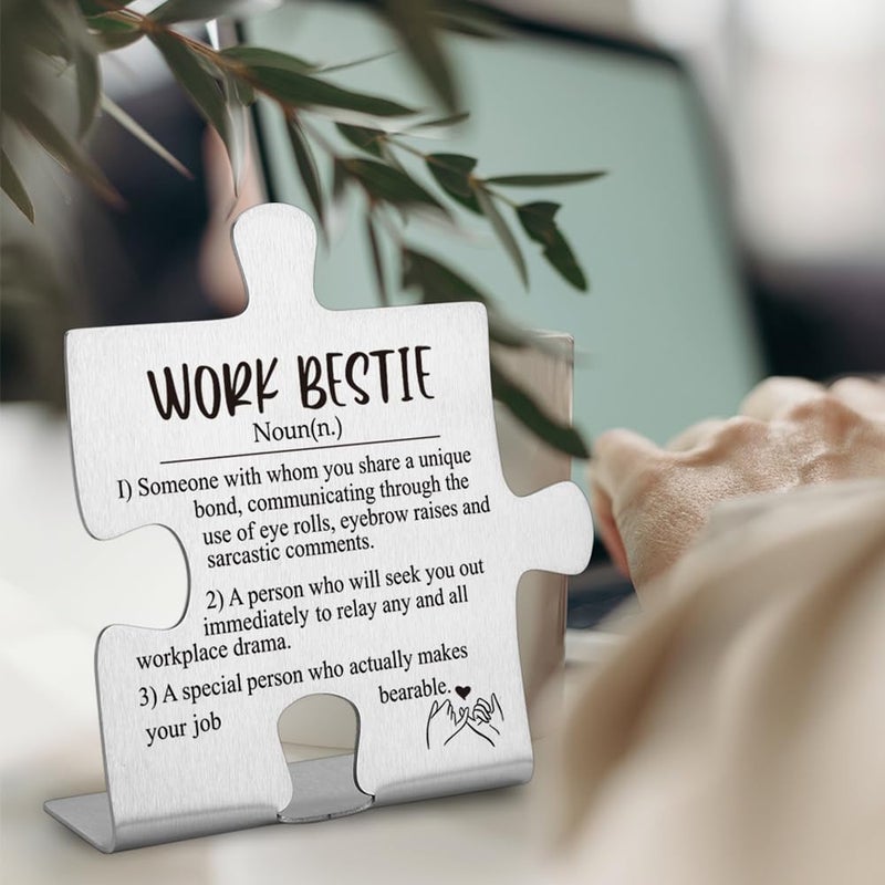 FOKCBOCM Work Bestie Gifts for Women Funny New Job gifts for Work Bestie Retirement Birthday leaving Party Gifts for Work Bestie Coworker Friends Work Bestie Definition Gifts Funny Office Desk Decor - Image 2