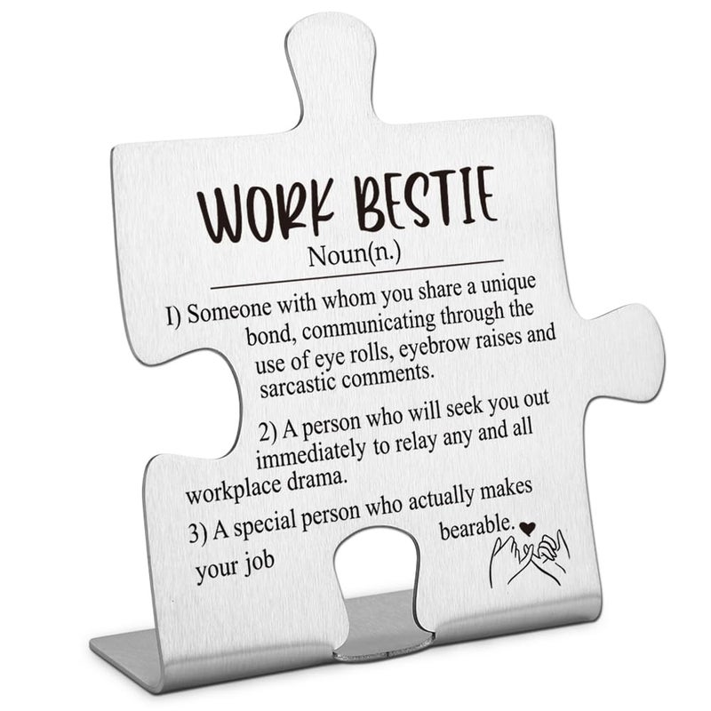 FOKCBOCM Work Bestie Gifts for Women Funny New Job gifts for Work Bestie Retirement Birthday leaving Party Gifts for Work Bestie Coworker Friends Work Bestie Definition Gifts Funny Office Desk Decor - Image 1