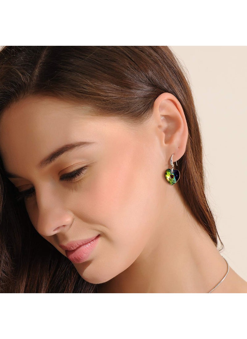 PLATO H Women's Heart Crystals Earrings Drop Dangle Fish Hook Earrings for Birthday Anniversary Christmas Mother's Day Valentine's Day, Gifts for Her  - Image 3