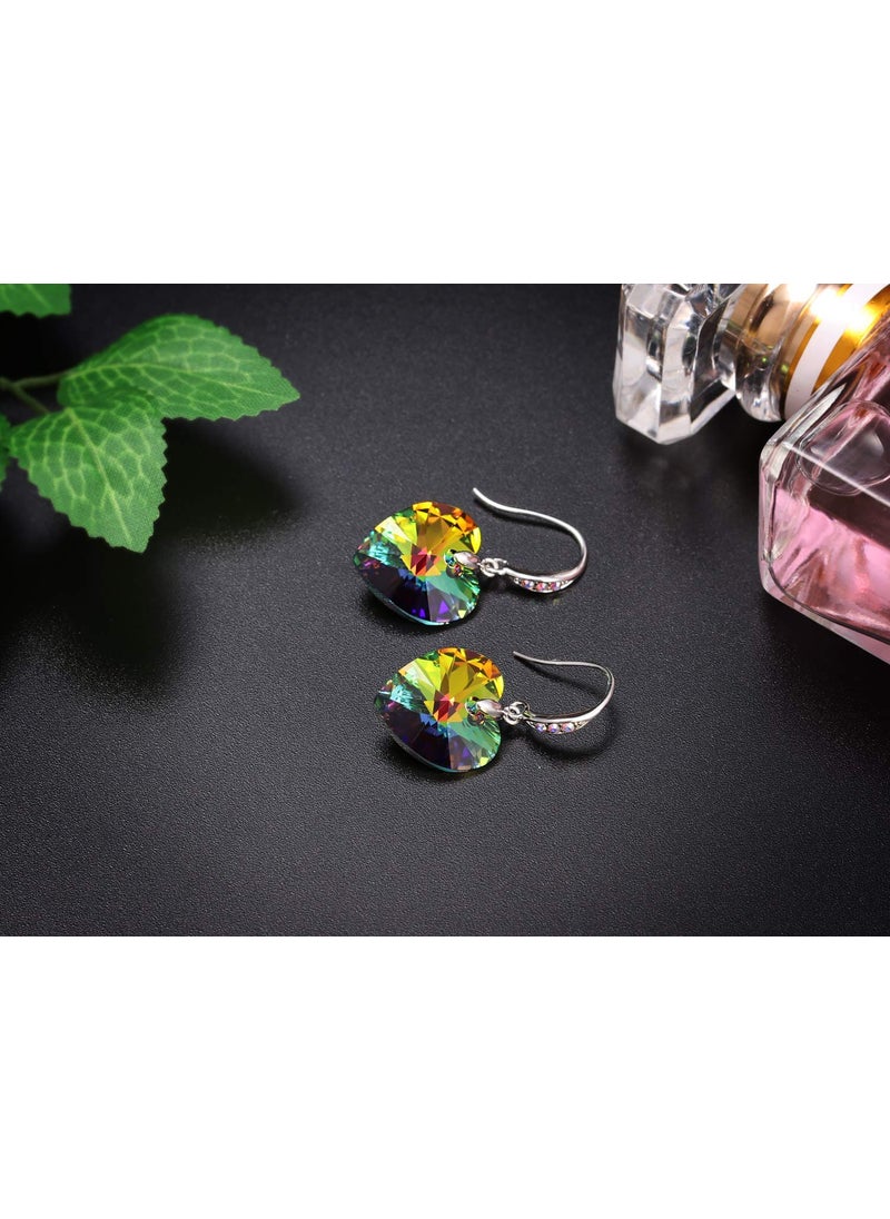 PLATO H Women's Heart Crystals Earrings Drop Dangle Fish Hook Earrings for Birthday Anniversary Christmas Mother's Day Valentine's Day, Gifts for Her  - Image 2