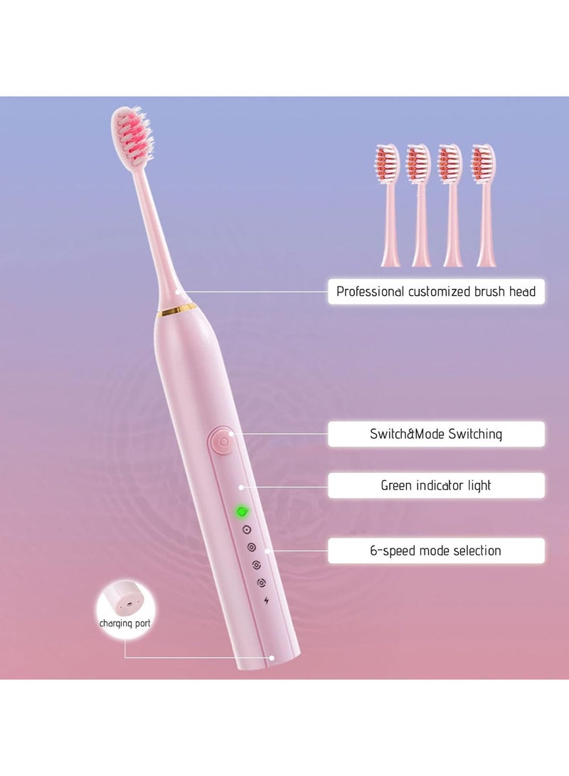general Electric Toothbrush, IPX7 -Newly Upgraded Electric Toothbrush 4 Brush Heads, 6 Cleaning Modes Smart 20-Speed Timer Electric Toothbrush - Image 5