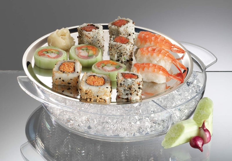 Prodyne ICED Platter IC-10 - Stainless Steel and Crystal Clear Polystyrene Serving Tray - Image 4