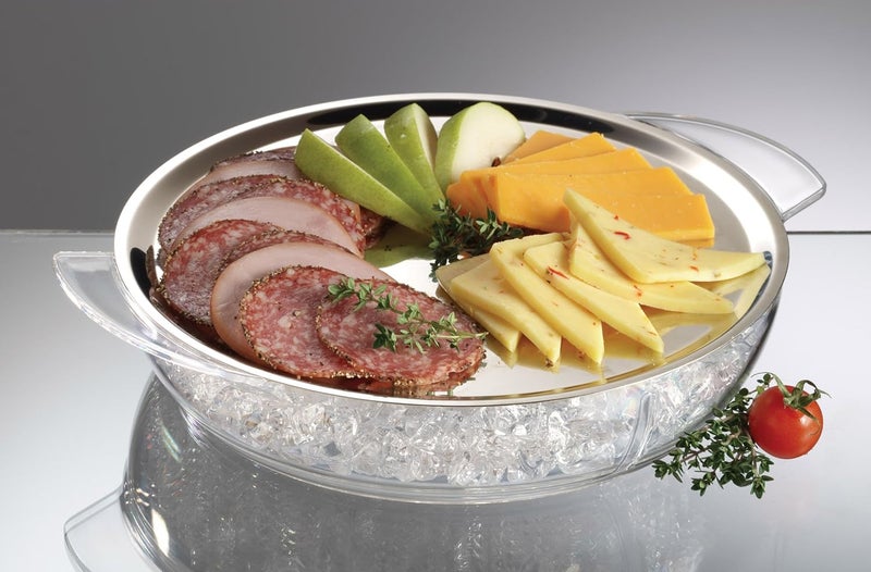 Prodyne ICED Platter IC-10 - Stainless Steel and Crystal Clear Polystyrene Serving Tray - Image 3