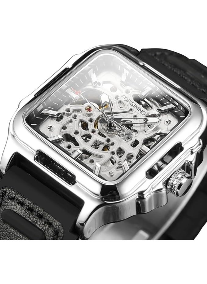 FORSINING Watches for Men Watch Leather Strap Luxury Luminous Water Resistant Automatic Mechanical Wristwatch 1008BKSI  - Image 2