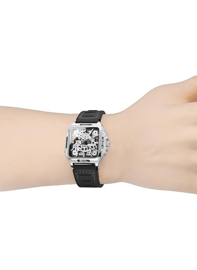 FORSINING Watches for Men Watch Leather Strap Luxury Luminous Water Resistant Automatic Mechanical Wristwatch 1008BKSI  - Image 4