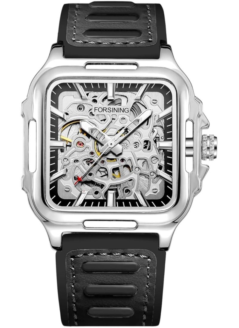 FORSINING Watches for Men Watch Leather Strap Luxury Luminous Water Resistant Automatic Mechanical Wristwatch 1008BKSI  - Image 3