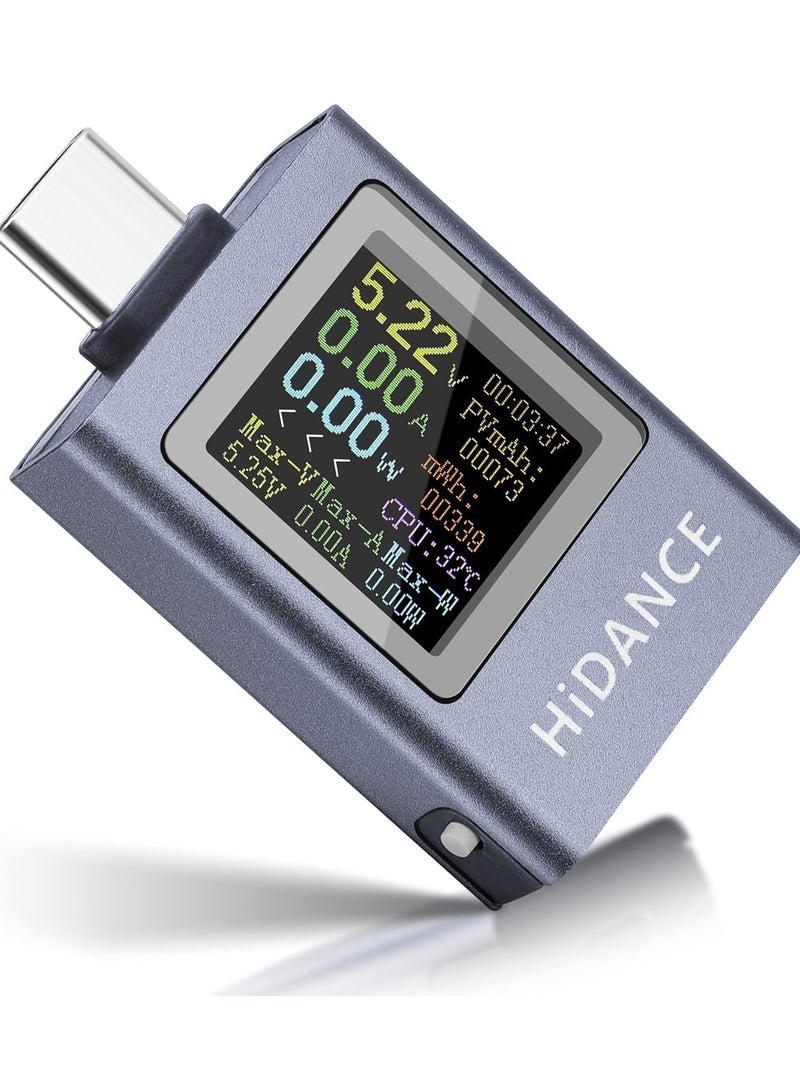 HIDANCE USB C Power Meter Tester, PD 3.1 Type-C Digital Multimeter for 4-50V, 0-12A Voltage & Current Detection – Fast Charge Capacity Measurement, Supports PD2.0/PD3.0, QC2.0/QC3.0 - Image 1