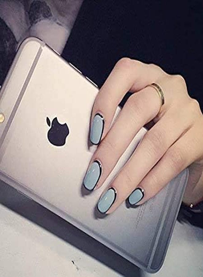 Rock World Fake Acrylic Natural Nails (20 Pcs) With (2Pcs) Nails Glue Free - Image 4
