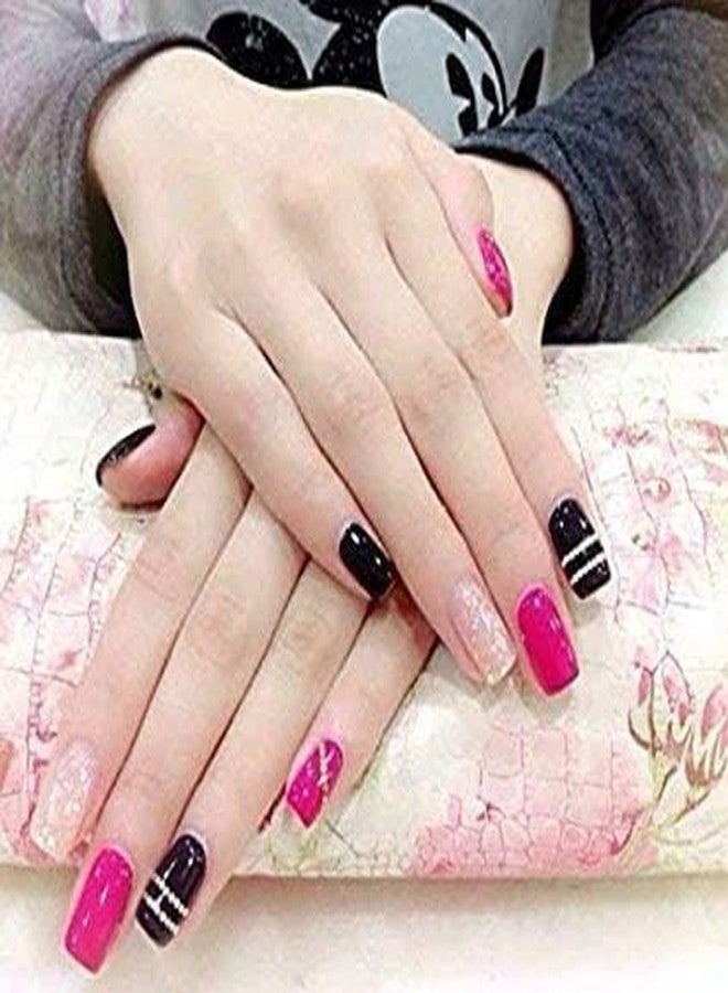 Rock World Fake Acrylic Natural Nails (20 Pcs) With (2Pcs) Nails Glue Free - Image 3