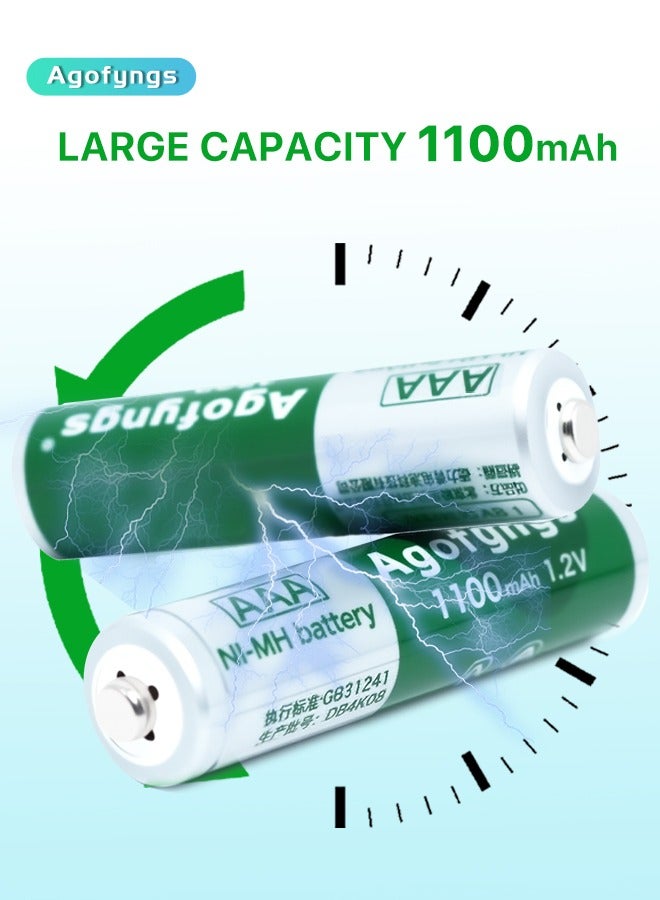 Agofyngs Rechargeable Battery Set with 4 AAA Batteries (1100mAh)  - Image 5