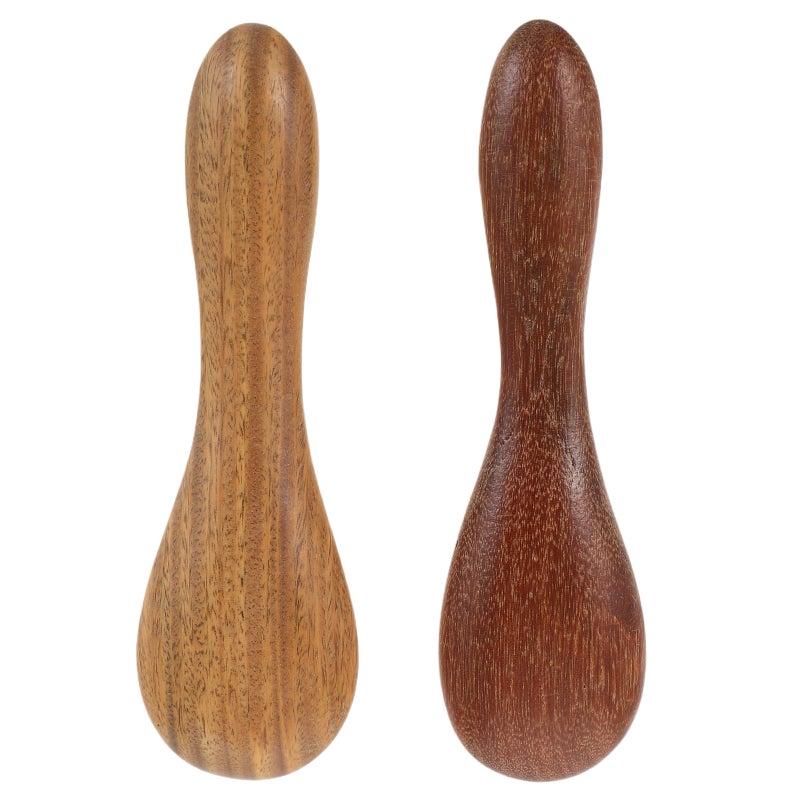 2pcs Wood Gua Sha Massage Tool - Spoon Shape Chinese Spatula Facial Back Scraping For Application Mixing Skincare - Image 3