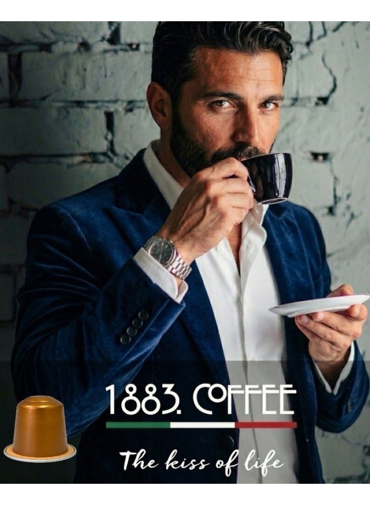 1883. coffee Velluto 100 Coffee Capsules in 100% Aluminum Recyclable to infinity Arabica , Blend Intensity 4/5, Box with 100 Loose Capsules Compatible with Nespresso Machine, Made in Italy - Image 4