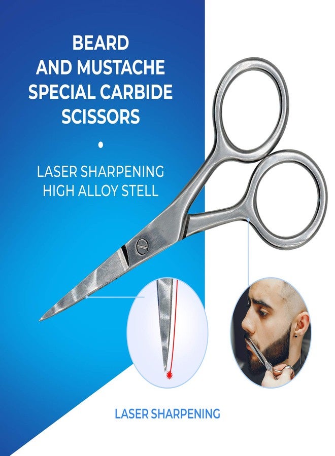 Manecode Beard Shaping Kit - Grooming Tools for Men - Adjustable Lineup Template, Premium Wooden Comb, Laser Sharpening Scissors, All in Hygiene Travel Case - Image 4