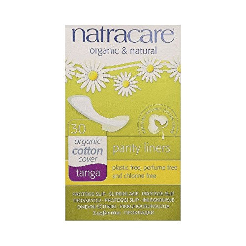 Natracare Natural Organic Thong Style Panty Liners Made with Certified Organic Cotton Ecologically Certified Cellulose Pulp and Plant Starch 1 Pack 30 Liners Total