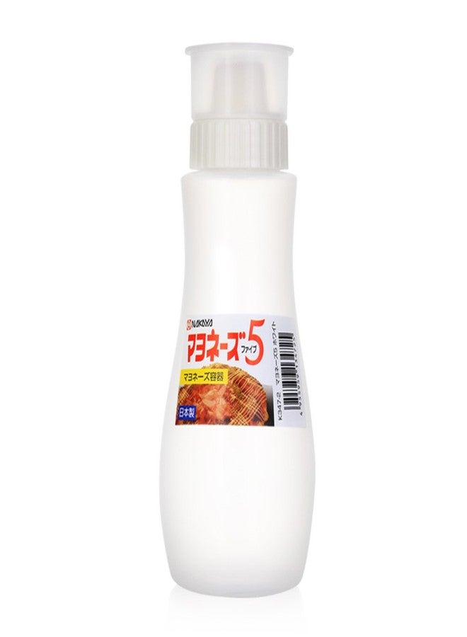MXY Japanese Squeeze Bottle Creative 5 Hole Design Salad Vinegar Ketchup Honey Oil Pot with Dust Lid 380ml (White) - Image 1
