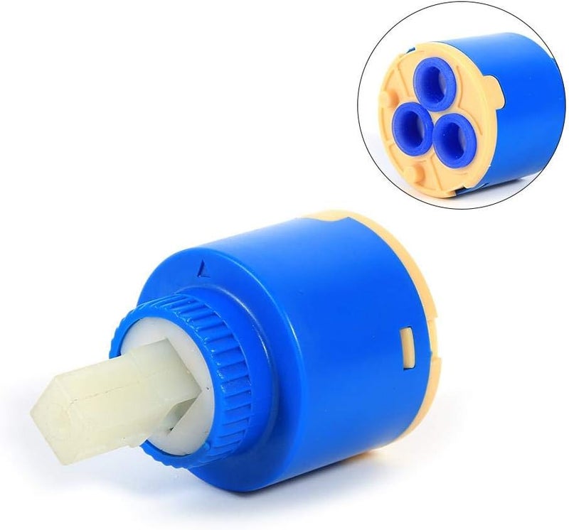 klarako Ceramic Disc Cartridge, 35mm Plastic Bath Basin Shower Lever Mixer Tap Ceramic Cartridge Faucet Replacement Water Mixer Tap Inner Control Faucet Valve - Image 1