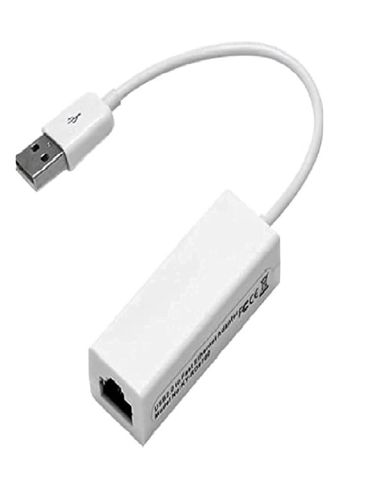 USB 2.0 Ethernet Network Adapter extender to fire internet for PC, Laptop, TV, Apple MacBook, Printer, Converter, LAN RJ45 Cable, and Powerline Socket Switch Port Plug wireless wifi router booster t - Image 1