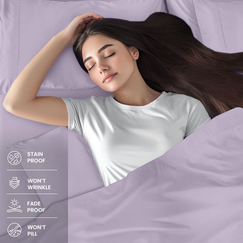 Utopia Bedding King Sheet Set - 4 Piece Bed Sheets for King Size Bed  Soft and Breathable Microfiber  Includes 1 Fitted Sheet  1 Flat Sheet and 2 Pillowcases (Lavender) - Image 3