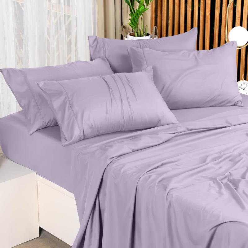 Utopia Bedding King Sheet Set - 4 Piece Bed Sheets for King Size Bed  Soft and Breathable Microfiber  Includes 1 Fitted Sheet  1 Flat Sheet and 2 Pillowcases (Lavender) - Image 5