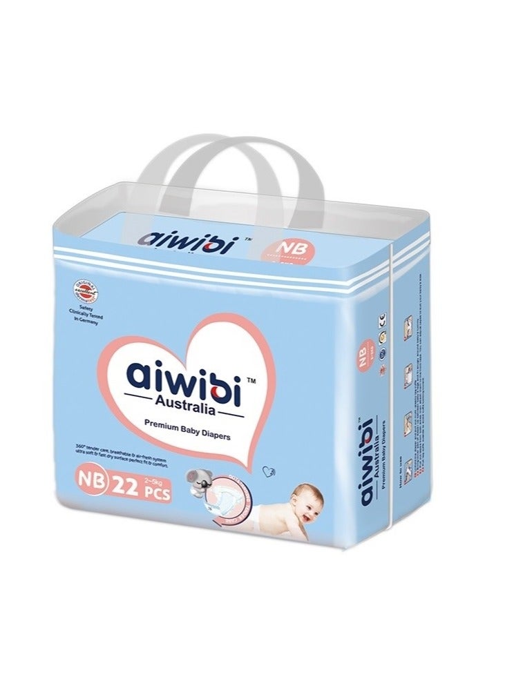 Aiwibi New Born Premium Diapers  22pcs (2-5kg)