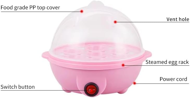 Biki Egg Boiler 350W – 7 Egg Capacity, Lightweight Electric Egg Cooker with Auto Shut-Off & Indicator Light | سلاقة بيض على شكل دجاجة 350واط | (Pink) - Image 3