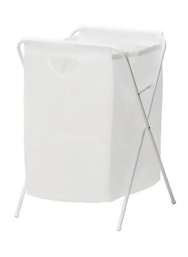 إيه جي دي سلة غسيل مع حامل من الستانلس ستيل أبيض 41x42x65سنتيمتر - Image 1