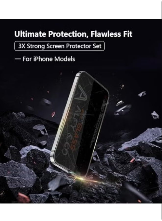 الغي اند كو واقي شاشة خصوصية ممتاز من الدرجة ايه لموبايل ايفون 15 برو، عبوة من قطعتين - Image 2