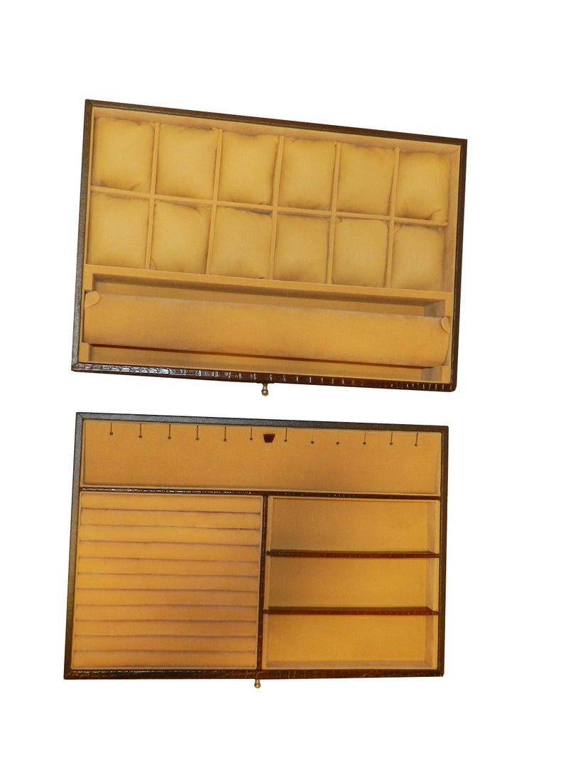 LAVERI LEATHER Laveri Jewellery Box Ring Necklace Earring Bracelet Storage Box Leather Multifunction Jewelry Organizer Box  - Image 5
