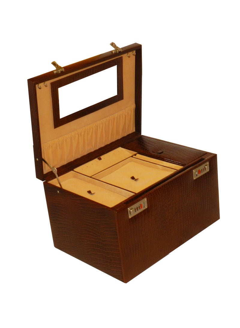 LAVERI LEATHER Laveri Jewellery Box Ring Necklace Earring Bracelet Storage Box Leather Multifunction Jewelry Organizer Box  - Image 4