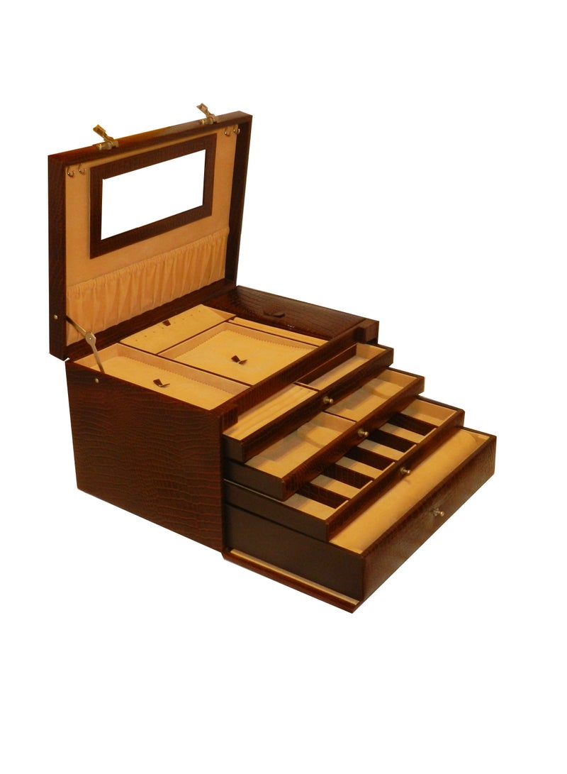 LAVERI LEATHER Laveri Jewellery Box Ring Necklace Earring Bracelet Storage Box Leather Multifunction Jewelry Organizer Box  - Image 1