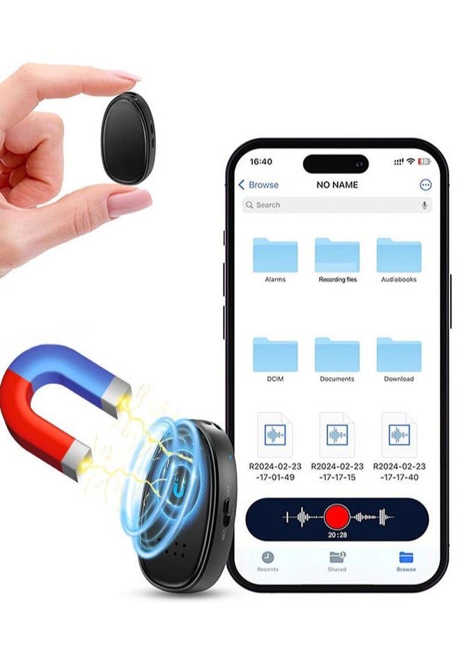 والالا جهاز تسجيل صوتي نشط بسعة 128 جيجابايت (1600 ساعة)، مسجل صوت مغناطيسي USB-C مع مكبر صوت، تشغيل للمحاضرات والاجتماعات والمقابلات، ميكروفون MP3 - Image 1