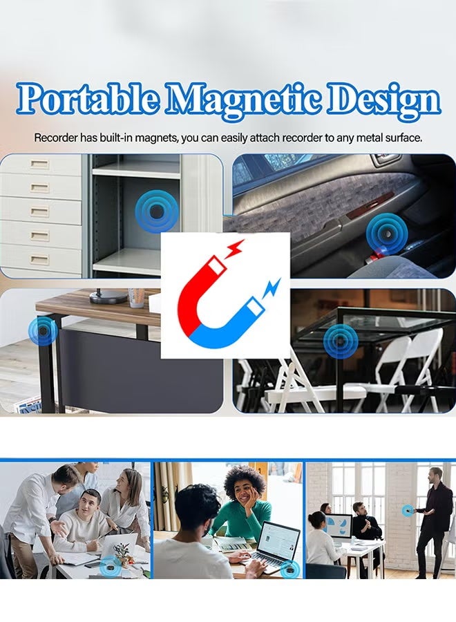 والالا جهاز تسجيل صوتي نشط بسعة 128 جيجابايت (1600 ساعة)، مسجل صوت مغناطيسي USB-C مع مكبر صوت، تشغيل للمحاضرات والاجتماعات والمقابلات، ميكروفون MP3 - Image 4