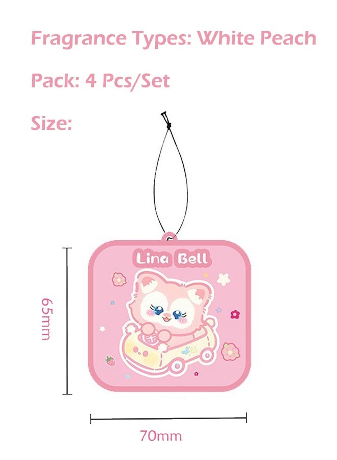 Sweet White Peach Scented Car Air Freshener LinaBell Cute Animal Gel Aromatherapy Ornament Long-Lasting Fragrance & Natural Deodorizer for Car Home Decor - Image 2