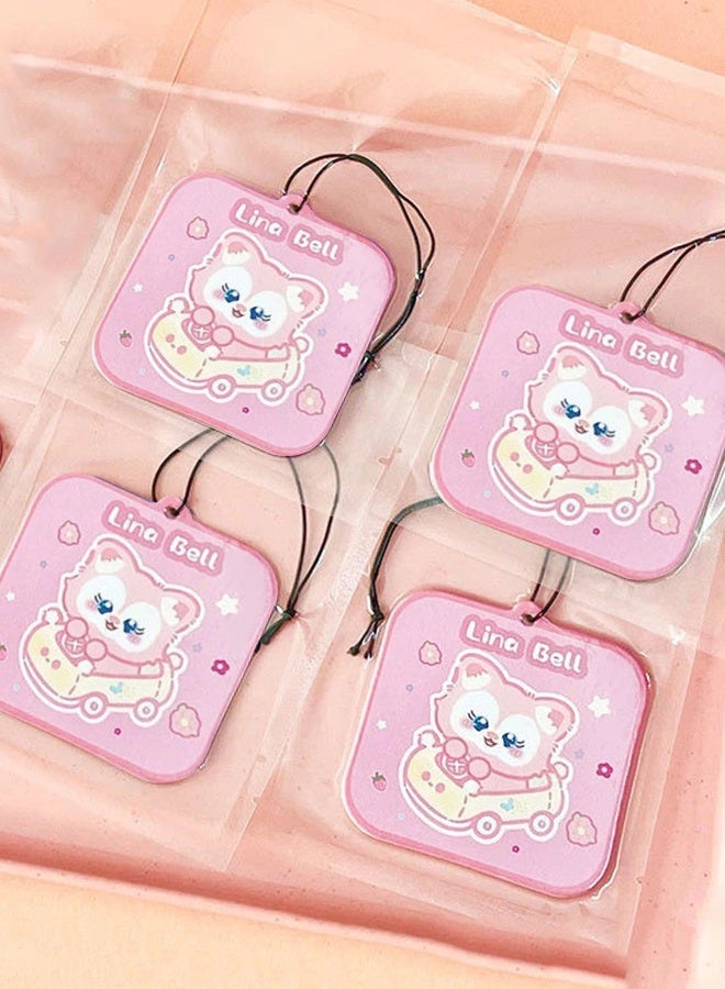 Sweet White Peach Scented Car Air Freshener LinaBell Cute Animal Gel Aromatherapy Ornament Long-Lasting Fragrance & Natural Deodorizer for Car Home Decor - Image 1
