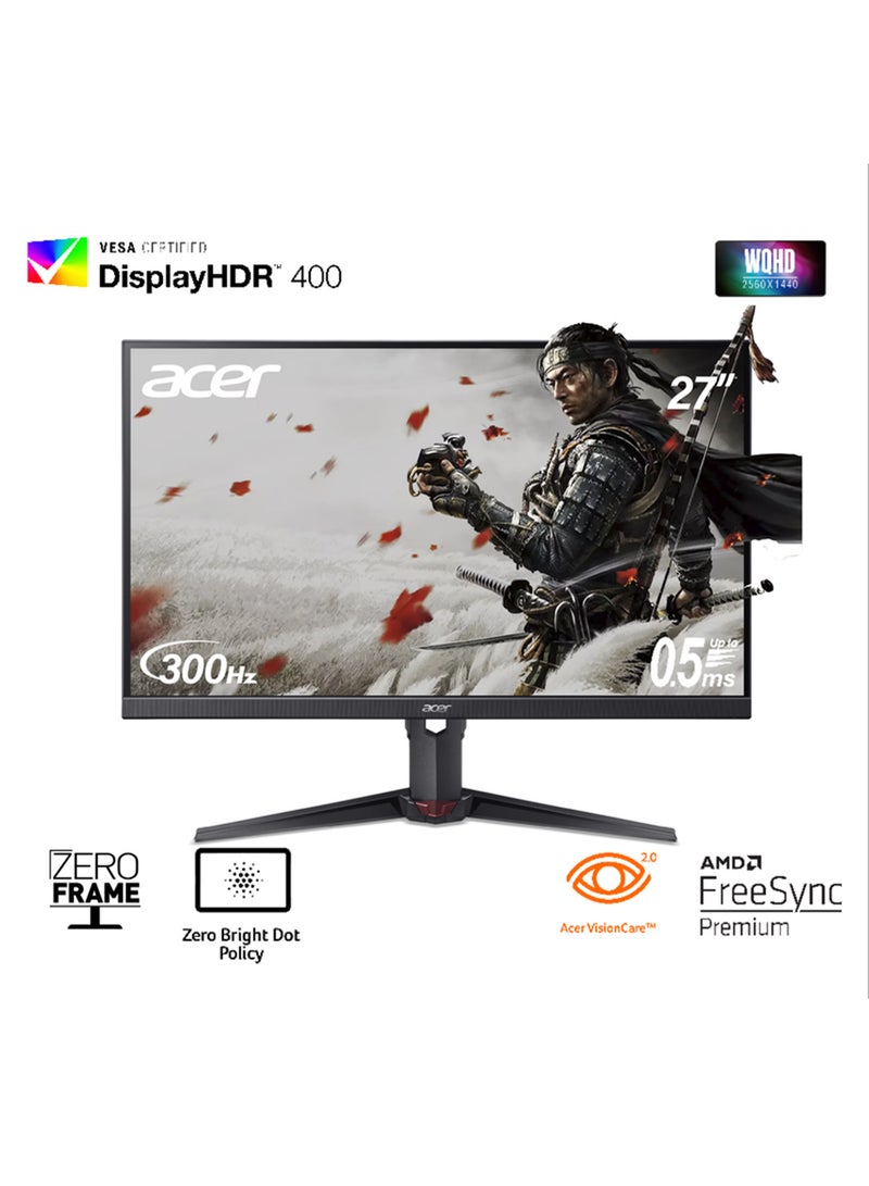 Acer 27-inch QHD 300Hz IPS ZeroFrame 16:9 Gaming Monitor | 0.5ms Response Time | 400 Nits Brightness | 2 x HDMI 2.1, DP, MM Audio out | Acer Nitro XV272U F3bmiiprx Black | 2 Years Manufacturer Warranty Black - Image 1
