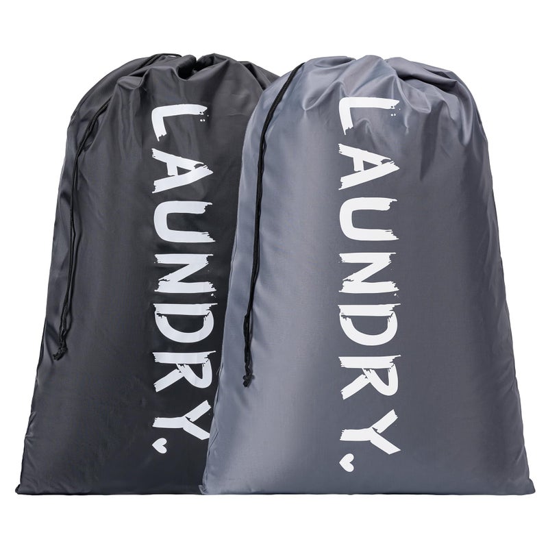 Aegero 2 Pack XL Travel Laundry Bag, Machine Washable Dirty Clothes Organizer with Drawstring,Large Enough to Hold 4 Loads of Laundry, Easy Fit a Laundry Hamper or Basket Travel Essentials 24" x 36" - Image 1