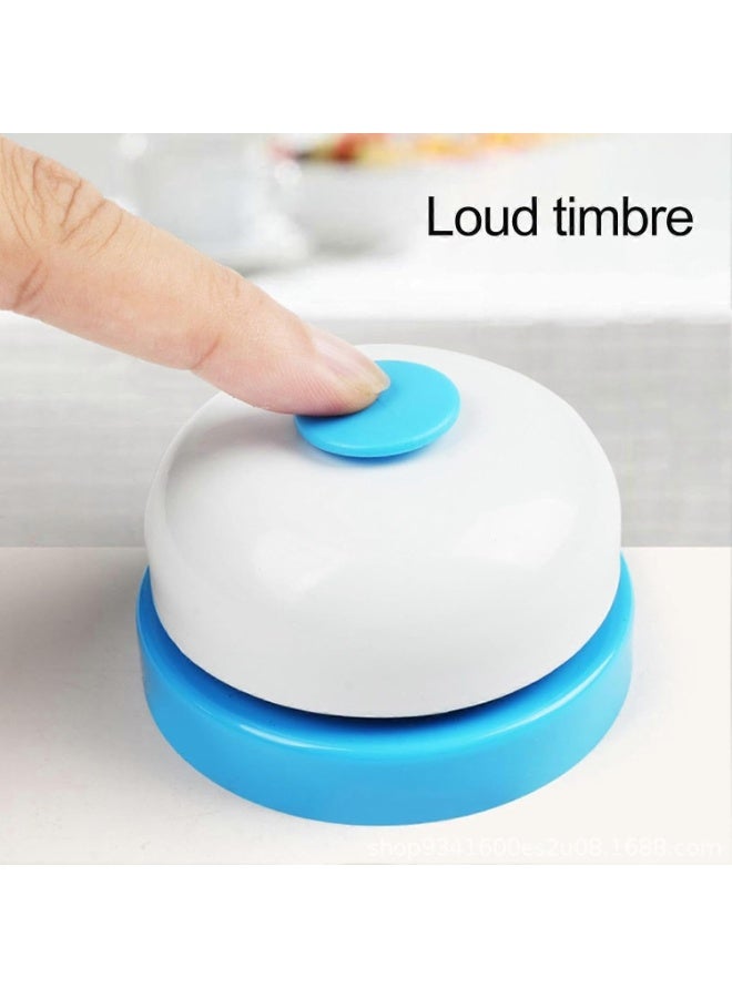 2 Pieces Manual Press Service Bell Round Shape Blue and White for Restaurants Reception Offices - Image 3
